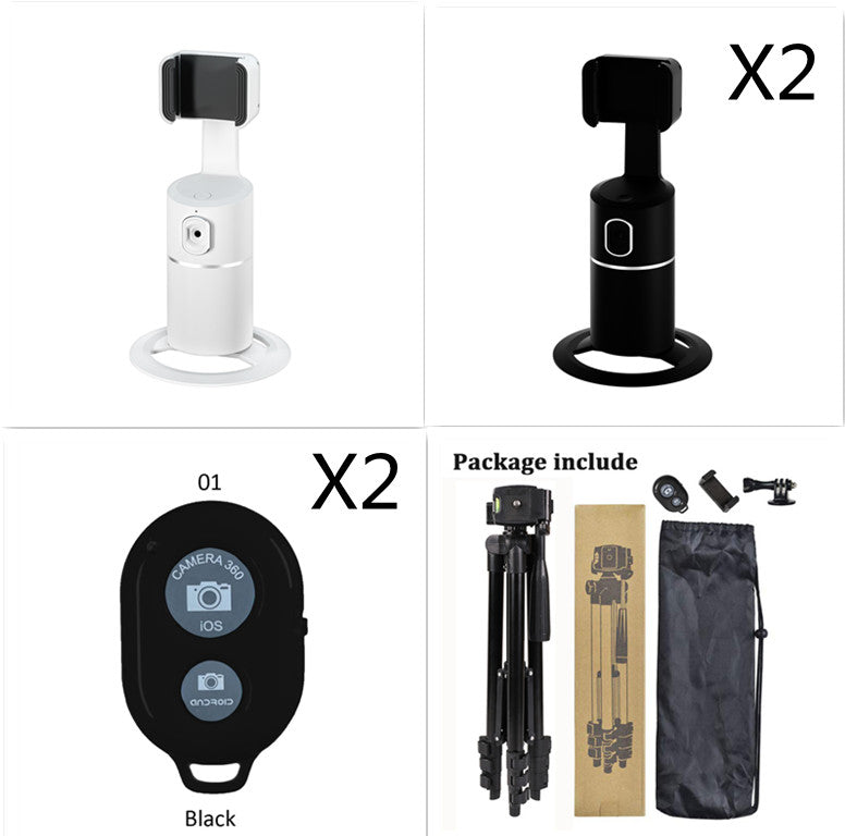 AI Face?Tracking 360° Rotating Phone Stand For Live Streaming