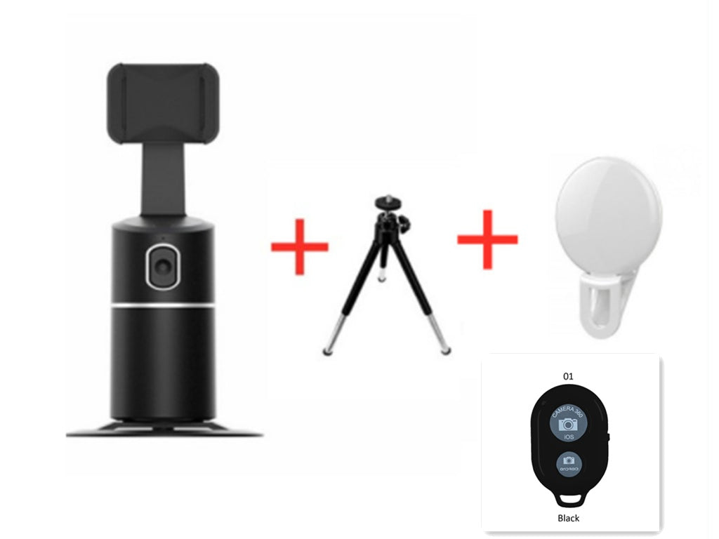 AI Face?Tracking 360° Rotating Phone Stand For Live Streaming