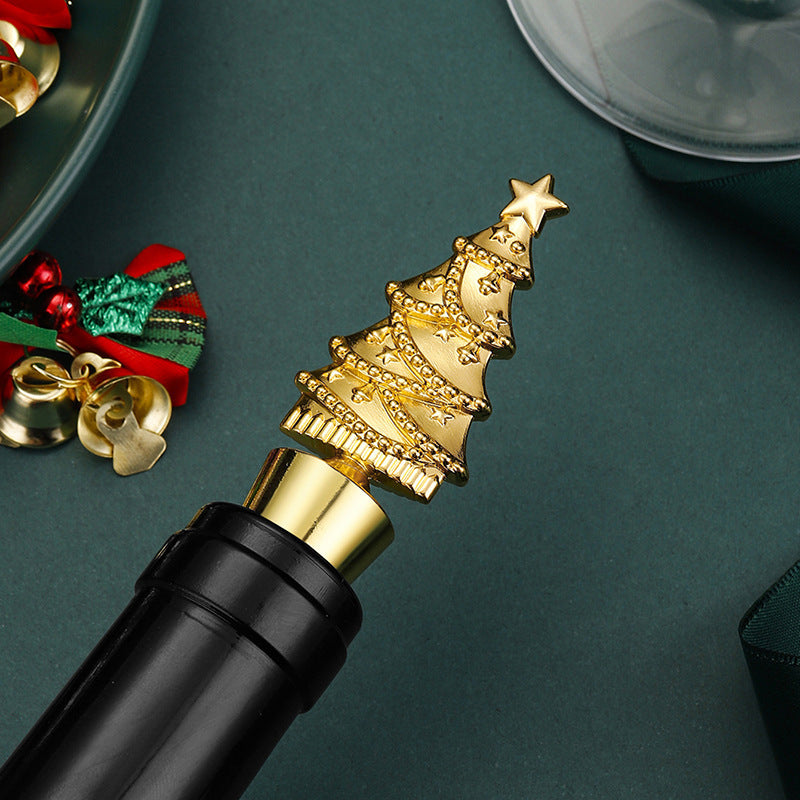 Elegante kerstboom PVC & zinklegering Wine Bottle Stopper in diverse afwerkingen