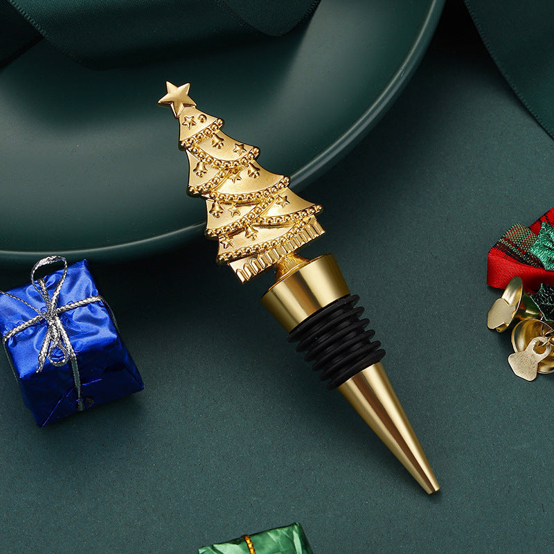 Elegante kerstboom PVC & zinklegering Wine Bottle Stopper in diverse afwerkingen