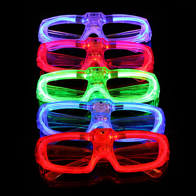 Light-Up Glowing LED Plastic Glasses for Party Favors and Photo Booth Props