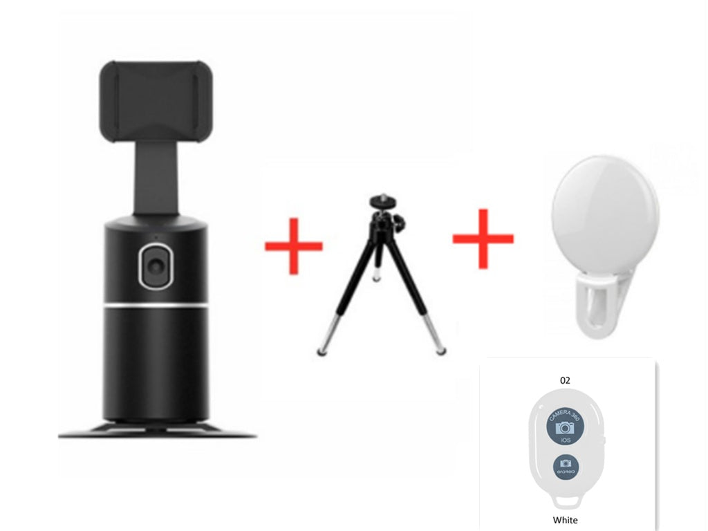 AI Face?Tracking 360° Rotating Phone Stand For Live Streaming