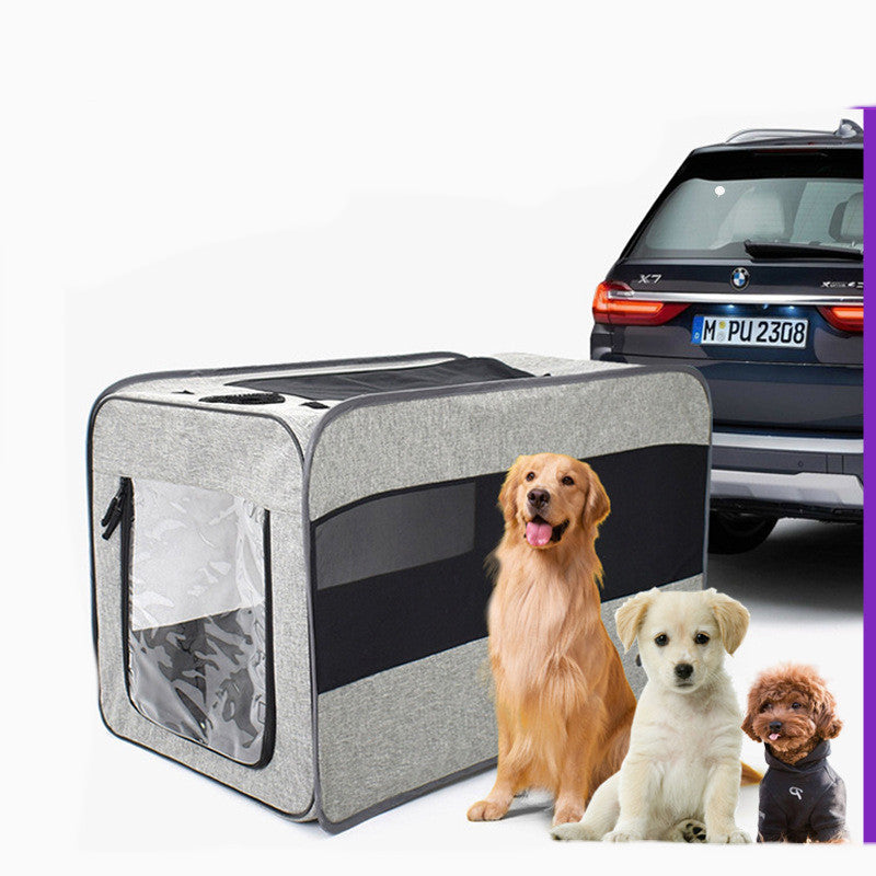Folding Fabric Pet Travel Carrier Bag With Safety Zippers