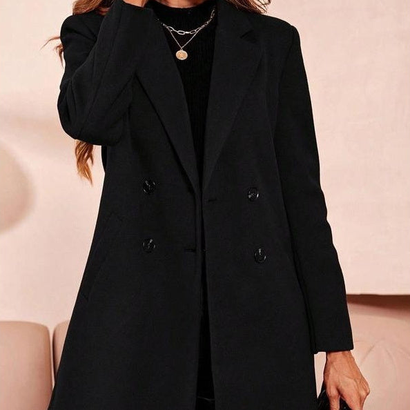 Wool Mid-length Slim-fit Women's Trench Coat