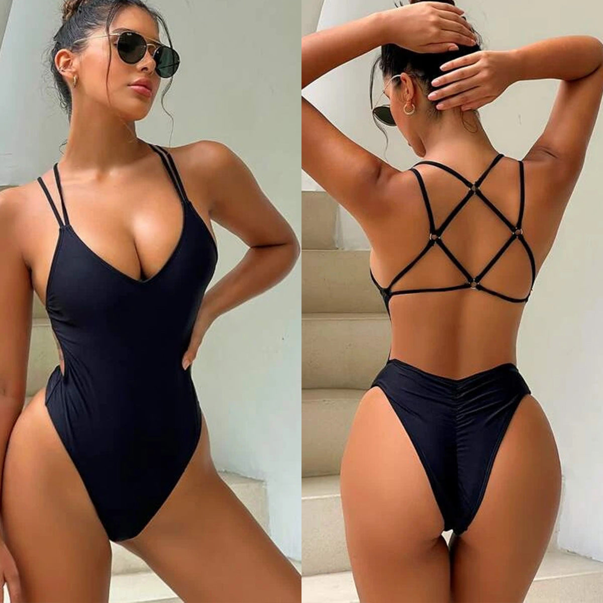 Beauty-Back One-Piece Bikini Swimsuit for Chic Beach Appeal-Theone Apparel