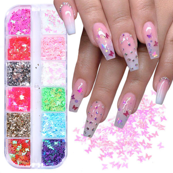Butterfly Sticker Square Blunt False Nails Set-Style 2-Theone Apparel