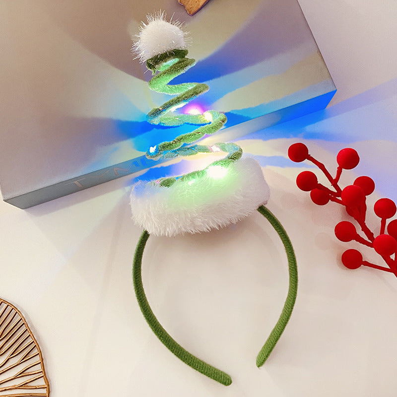 Christmas Tree Headband Hat with LED String Lights-9 Green Spring With Light-Theone Apparel
