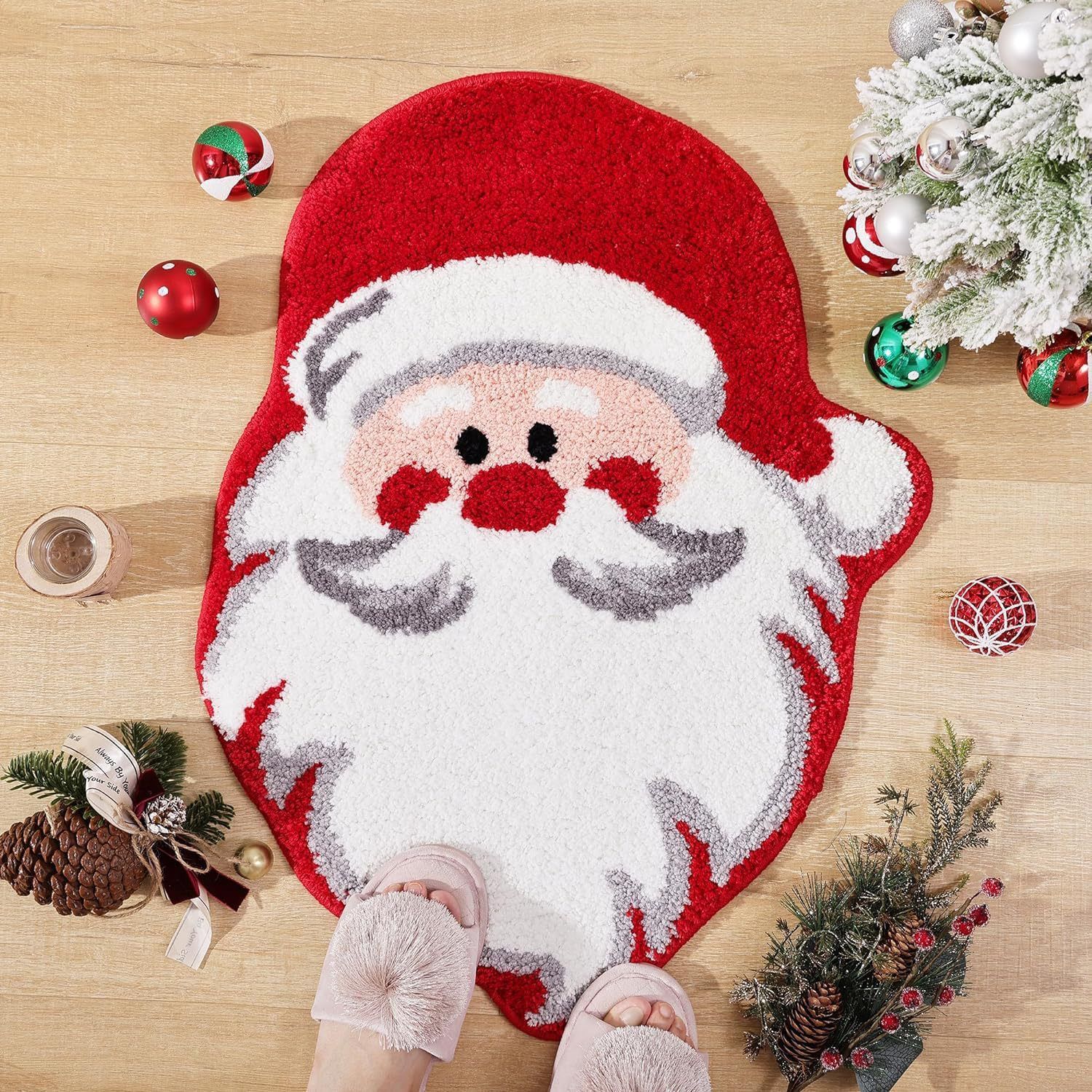 Christmas Tree Home Decoration Ultra Soft Themed Mat-Red Hat Santa Claus-Theone Apparel