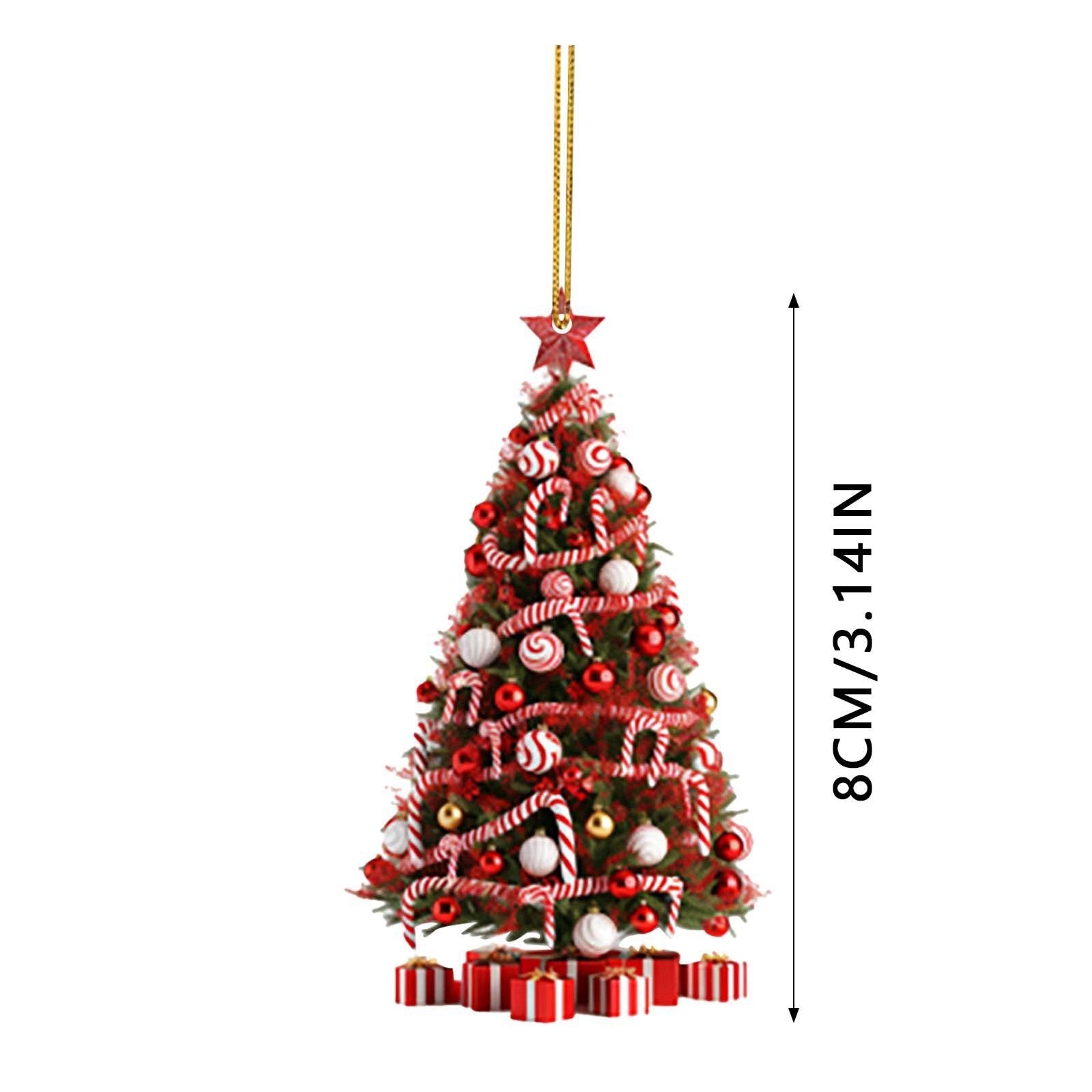 Colorful Christmas Tree Themed Ornament with Hanging Thread-Theone Apparel