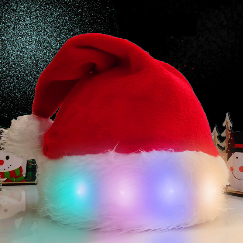 Cute Christmas Santa Hats with Built In Colorful LED Lights-Theone Apparel