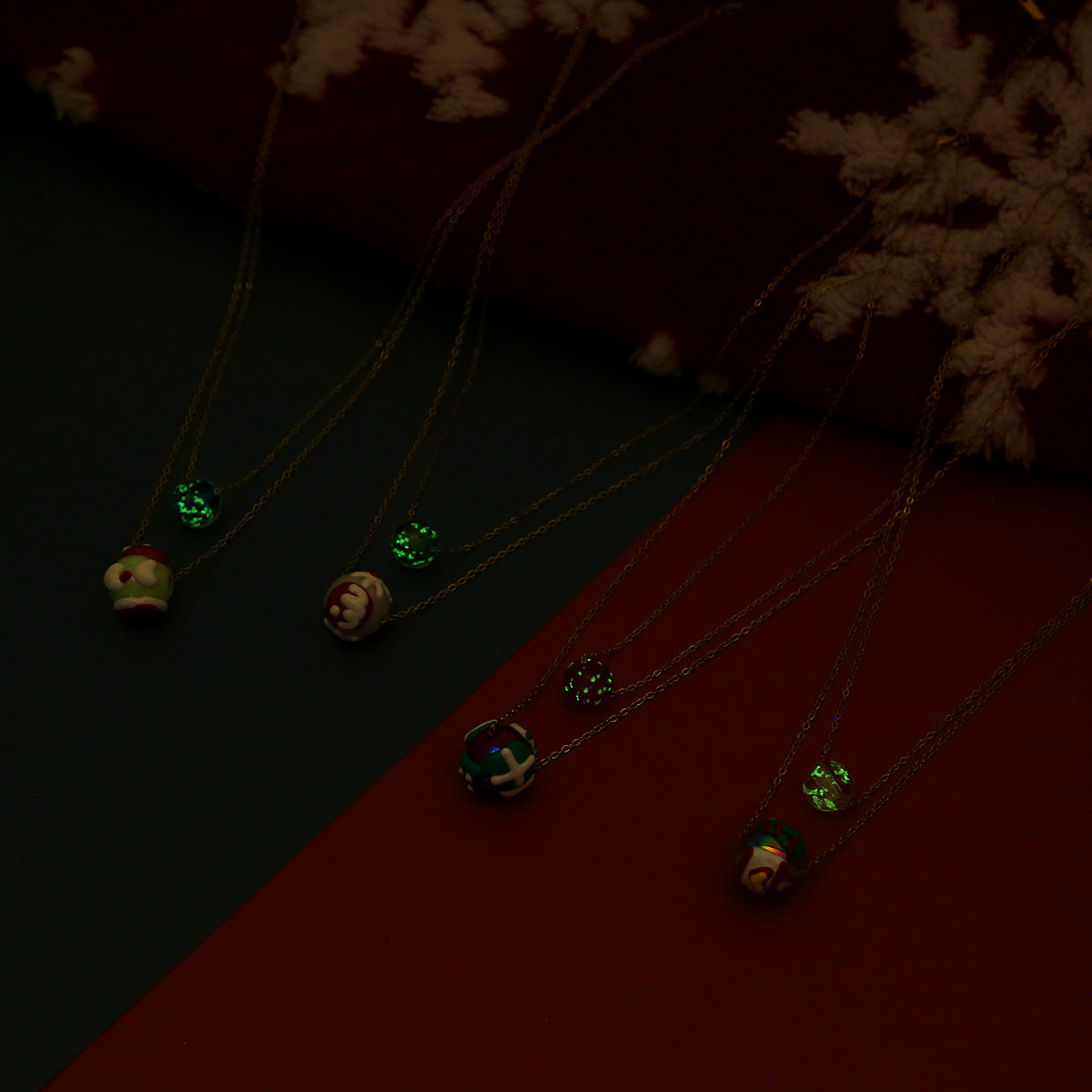 Double-Chain Two-Layer Bead-Accent Women's Fashion Statement Necklace in Assorted Styles-Theone Apparel