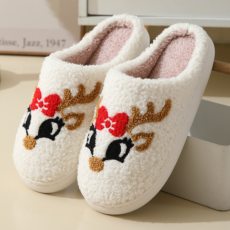 Fleece Lined Soft Slip On Closed Toe House Shoes for Christmas-Fox-Theone Apparel