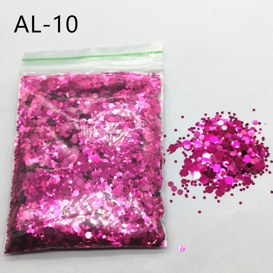 Glittery Sequin Nail Powder for Nail Art and Decoration-AL Rose Red-Theone Apparel