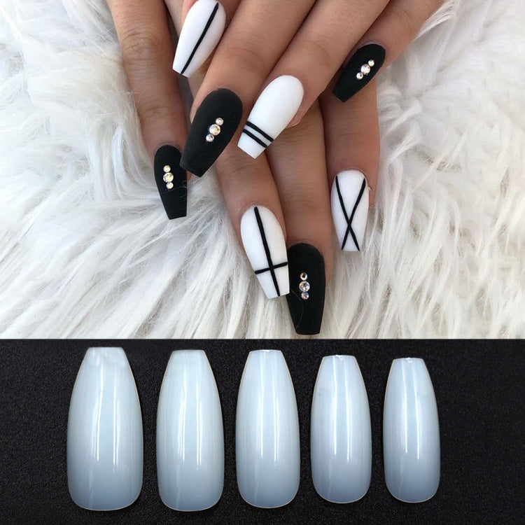 Glossy Metallic Coffin Shaped Complete Nail Set (500pcs)-Theone Apparel