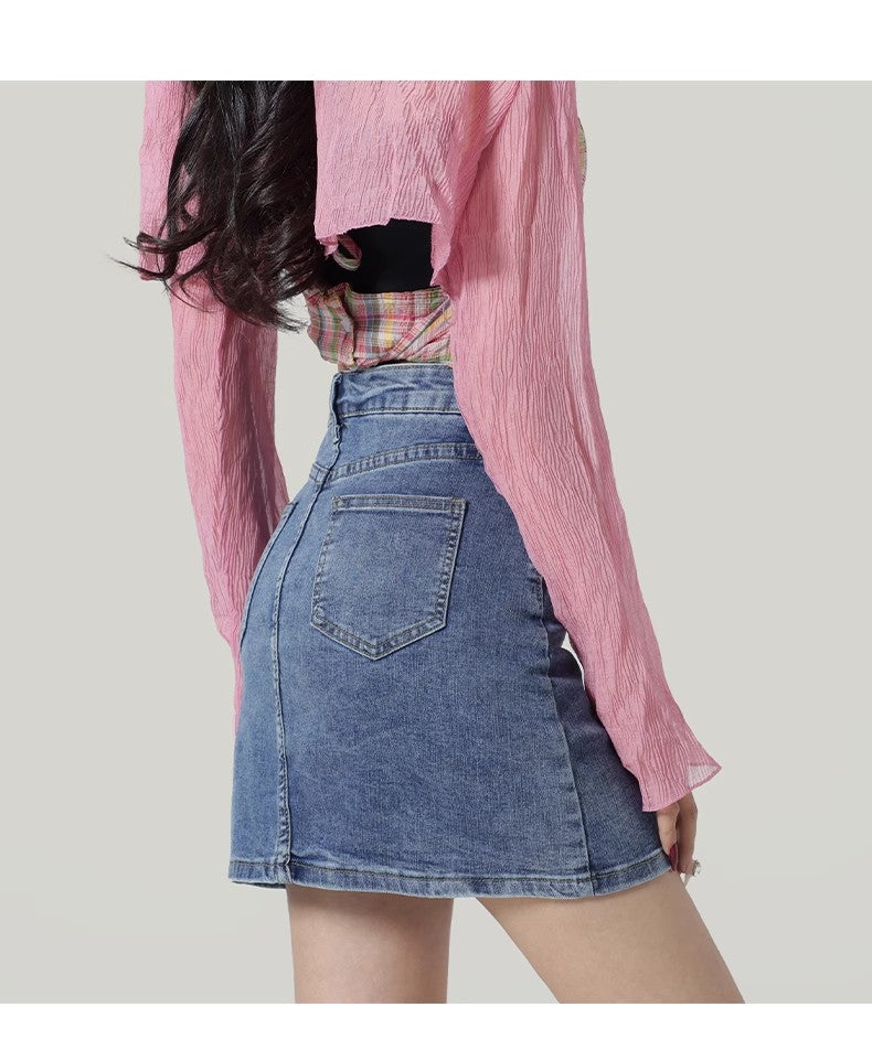 High Waist Denim Slim Skirt For Flattering Everyday Wear-Theone Apparel