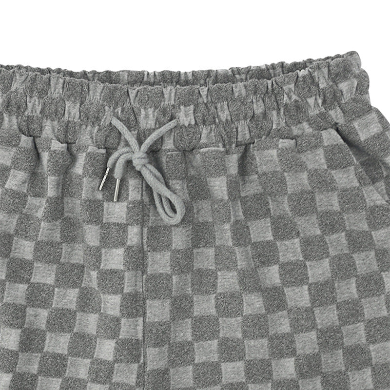Loose-Fit Checkerboard Plaid Shorts for Casual Active Days-Theone Apparel