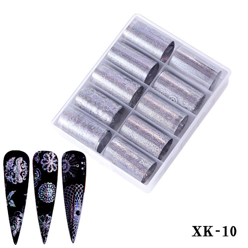 Multicolored and Multipatterned Nail Wraps 10 Piece Set-XK10-Theone Apparel