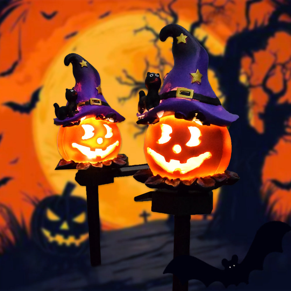 Pumpkin and Witch Hat Halloween Decoration Yard Posts-Theone Apparel