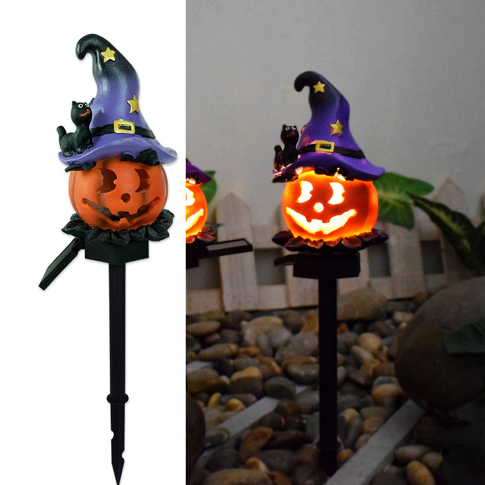 Pumpkin and Witch Hat Halloween Decoration Yard Posts-Wizard Pumpkin-Theone Apparel