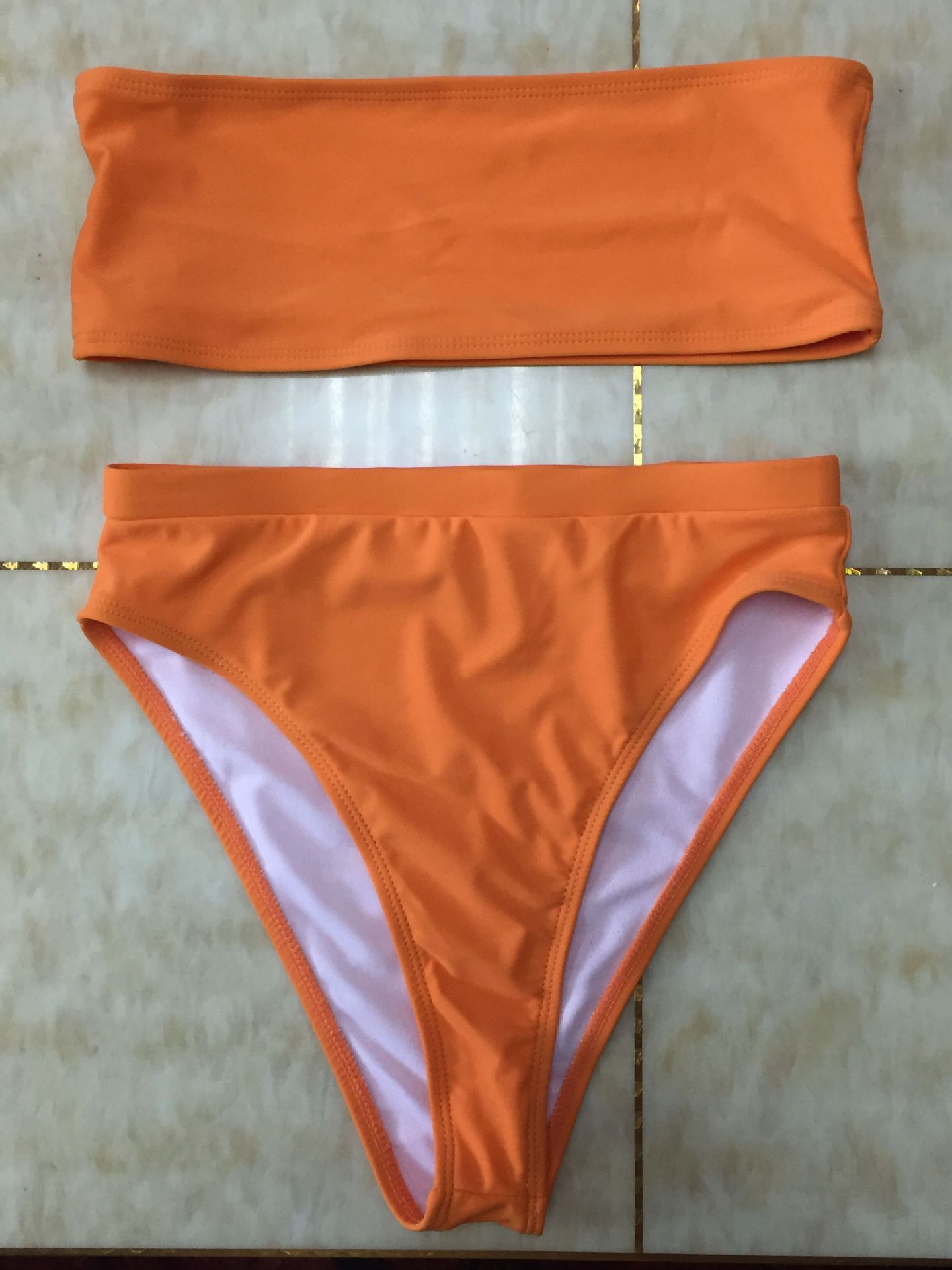 Sexy Two-Piece Tube Top Bikini Set for Ultimate Attraction-Orange-Theone Apparel
