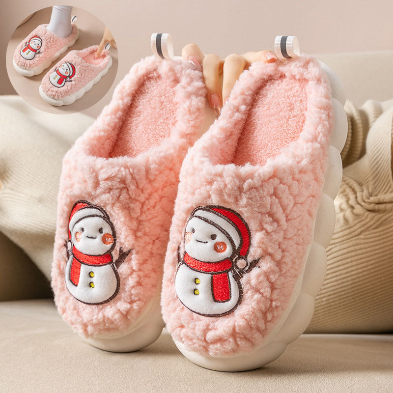Soft and Fluffy Close Toed House Slippers with Traction Soles-Theone Apparel