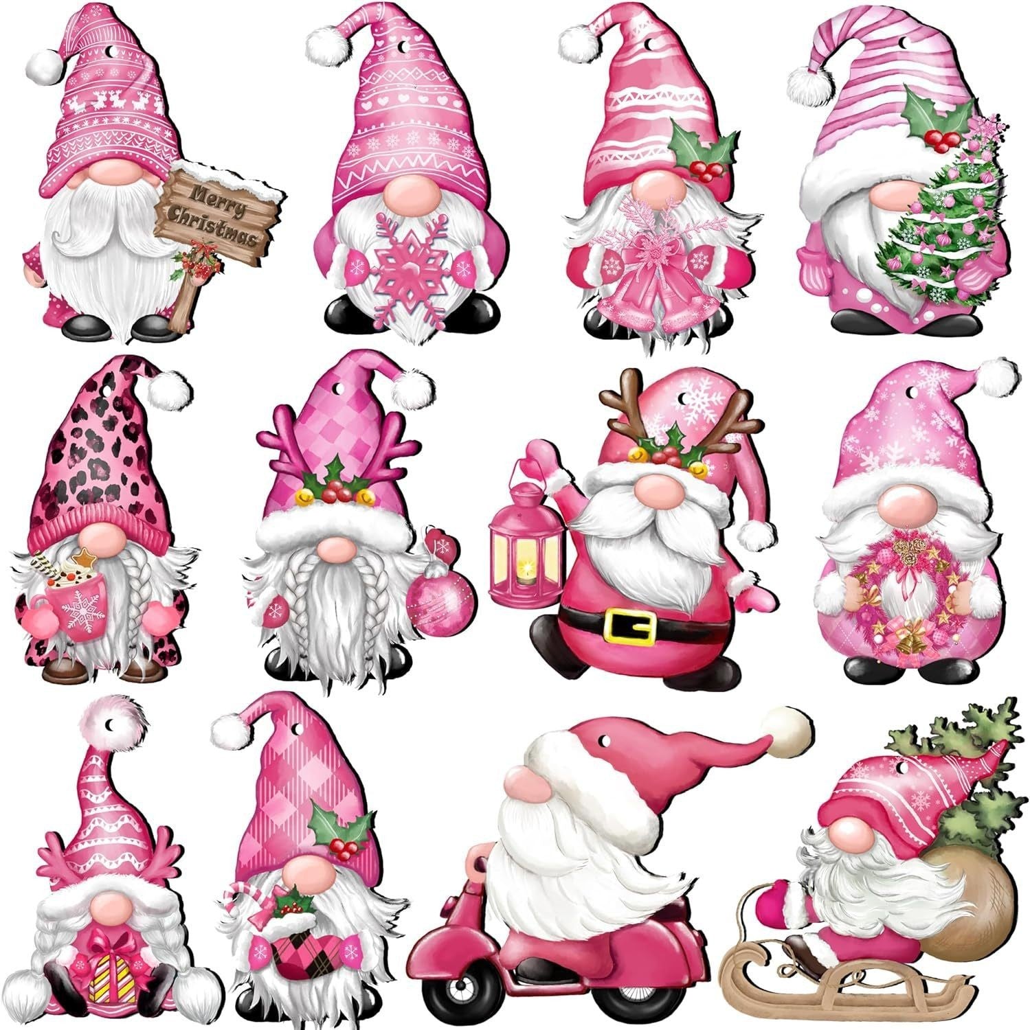 Whimsical Miniature Santa Decoration with Large Gnome Hat-Dwarf B 24PCS-Theone Apparel