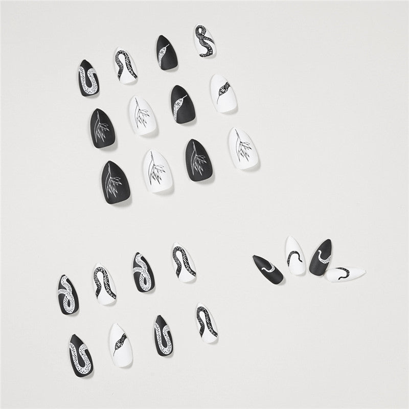 Women's Almond Shaped Nail Set with Serpentine Design-Theone Apparel