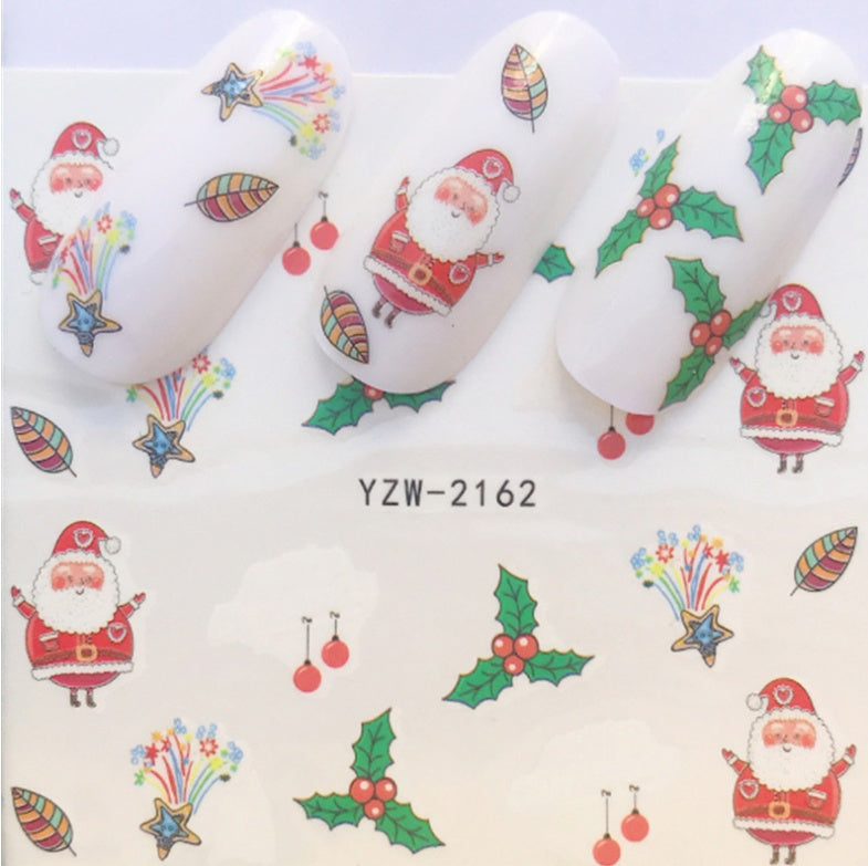 Women's Festive Red and White Holiday Themed Nail Set-2162-Theone Apparel