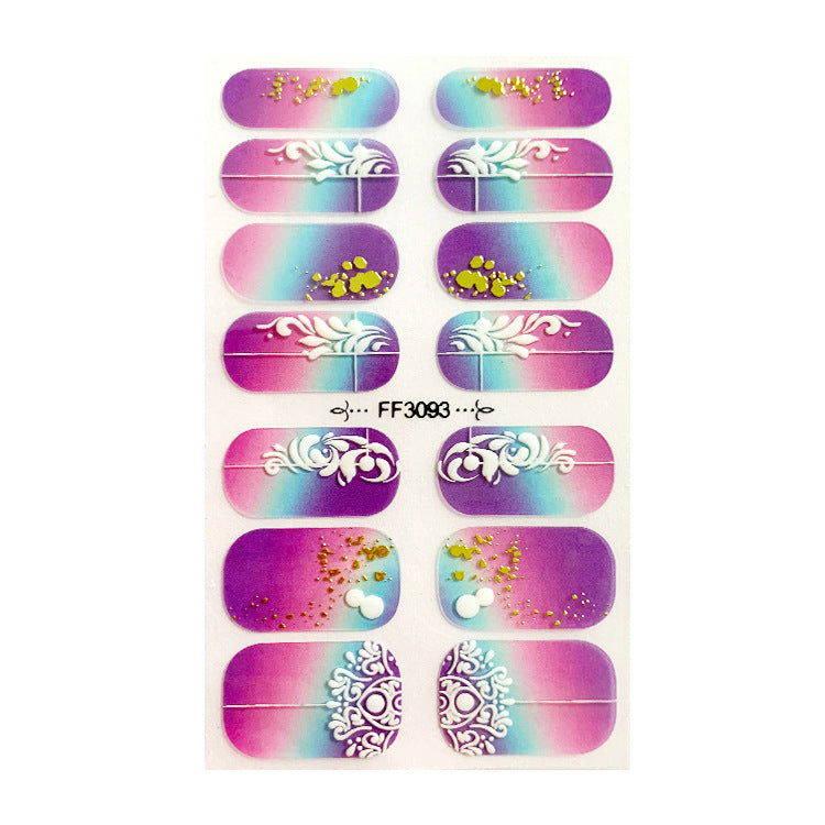 Women's Gemstone Inspired Almond Shaped Nails Stickers in Multiple Colors-D-Theone Apparel