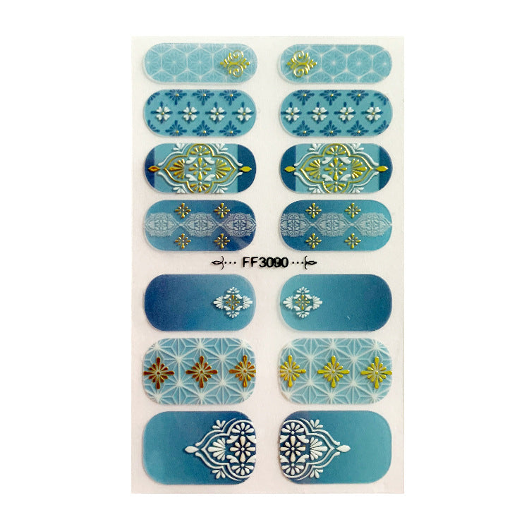 Women's Gemstone Inspired Almond Shaped Nails Stickers in Multiple Colors-E-Theone Apparel