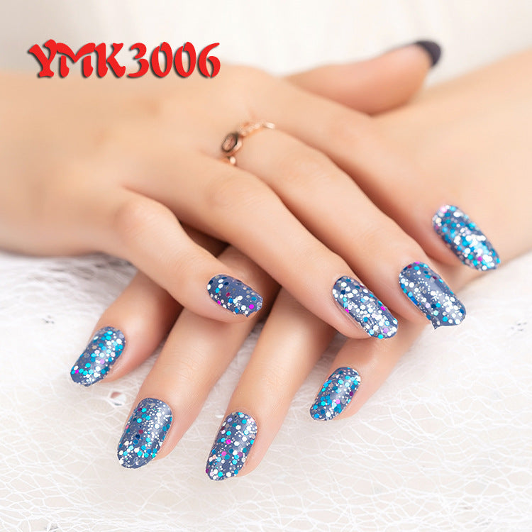 Women's Glittery Galaxy Nail Wraps for Fake Nails-Aqua-Theone Apparel
