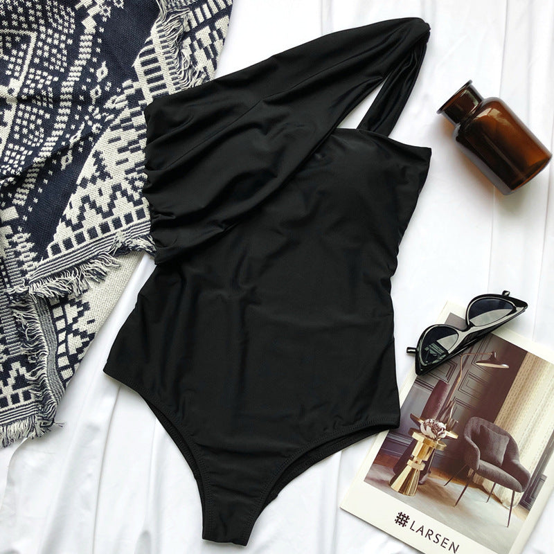 Women's One Piece Cold Shoulder Swimsuit with Sash-Theone Apparel