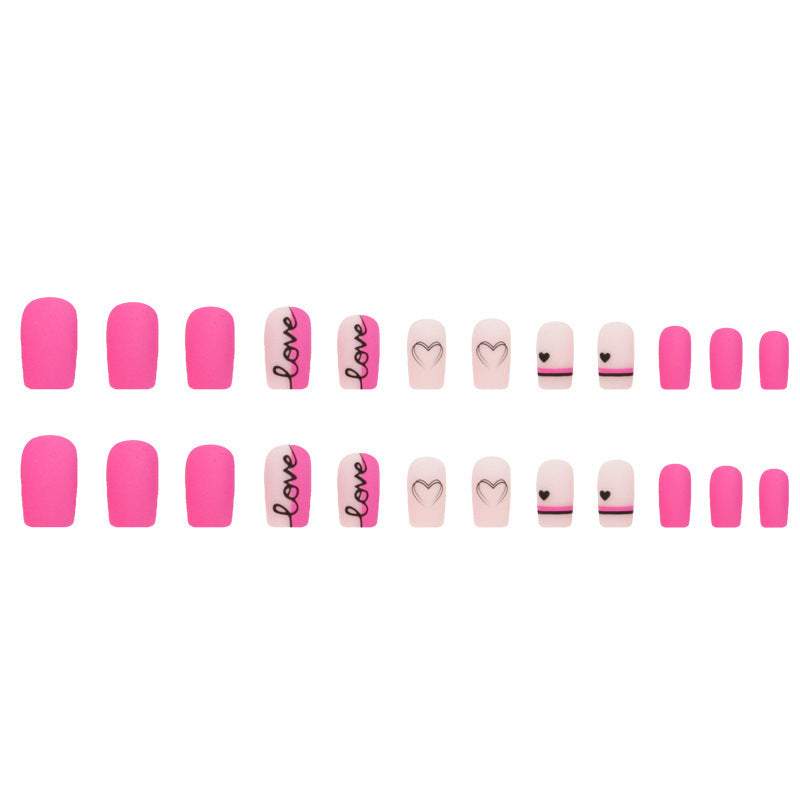 Women's Romantic Valentine's Day Pink and Nude Nail Set-Theone Apparel