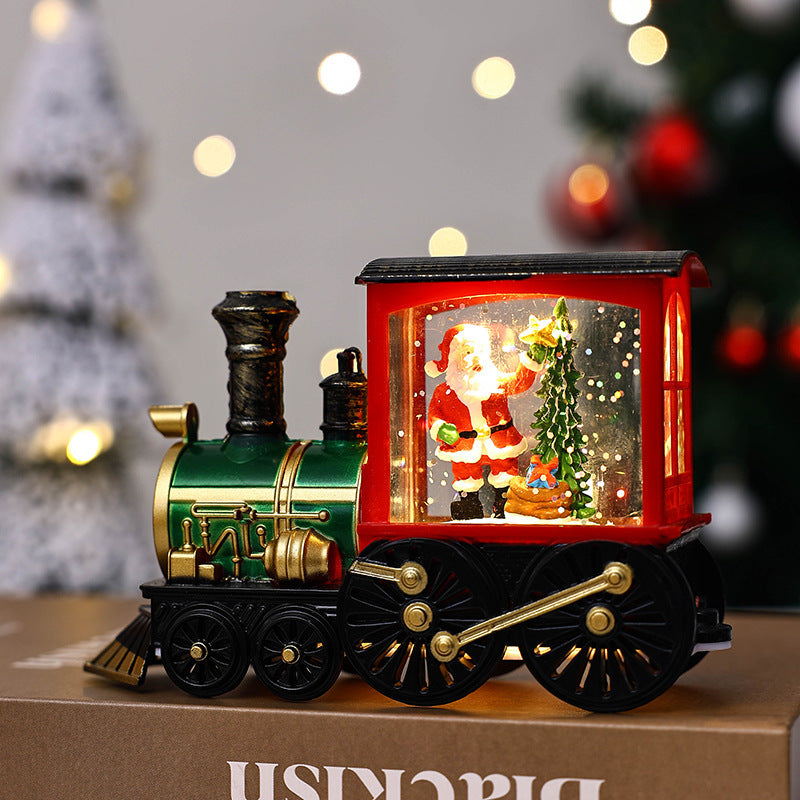 Christmas Themed Train Car Snowglobe with Glitter