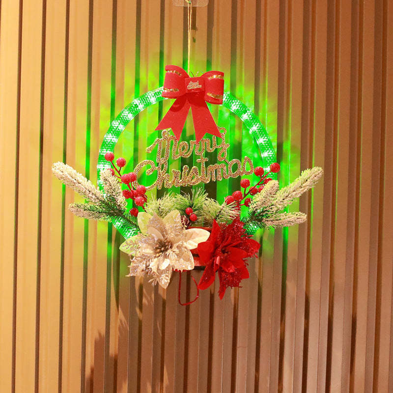 Festive Miniature 30 Centimeter Christmas Wreath Door Hanging Decoration