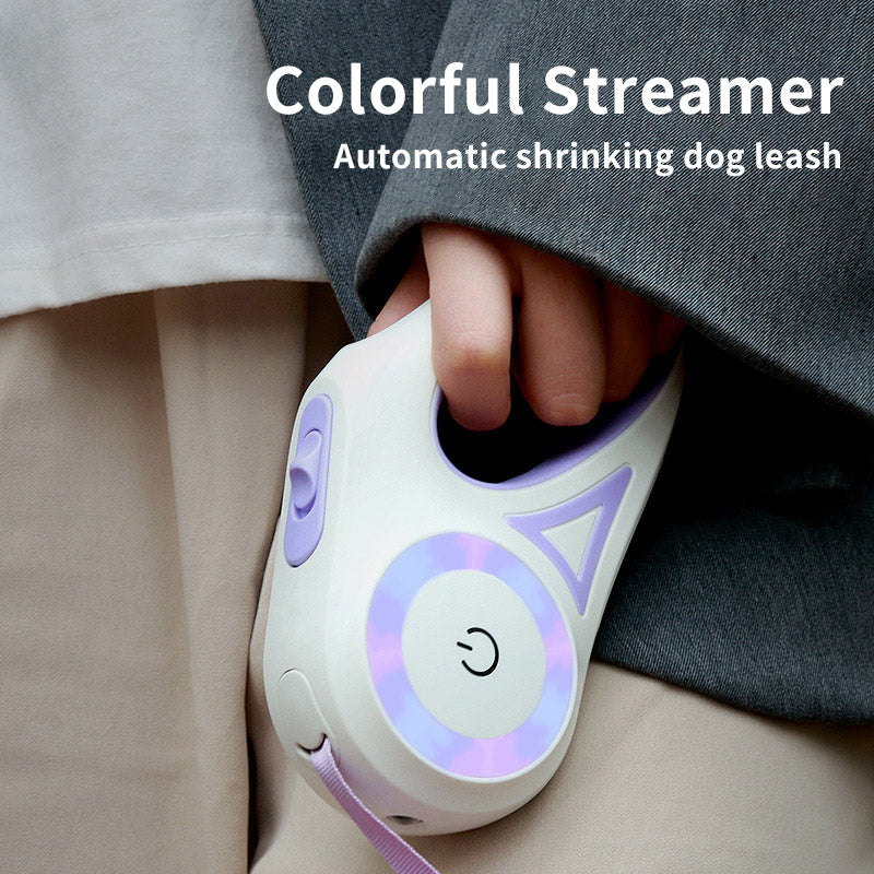 Retractable Dog Leash With Spotlight And Collar For Safety