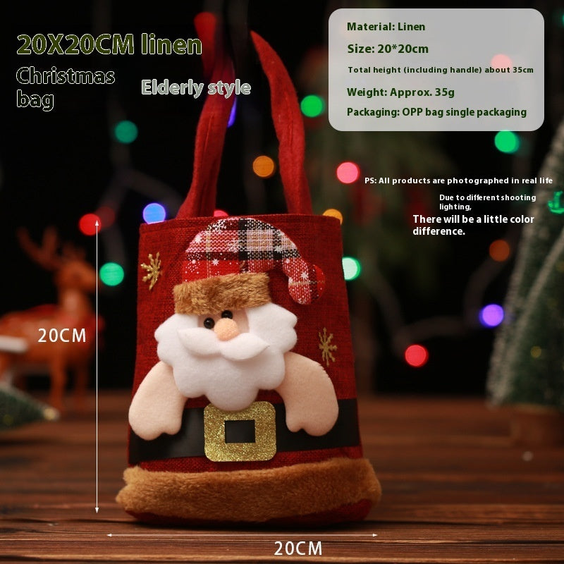 Cute Christmas Sturdy and Strong Reusable Gift Bags with 3D Designs