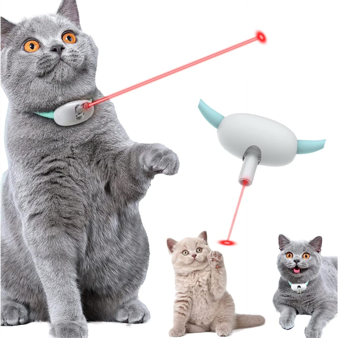 Automatic Smart Laser Cat Toy Collar USB Rechargeable
