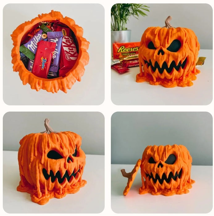 Melting Halloween Jack-O-Lantern Candy Bucket for Trick or Treat