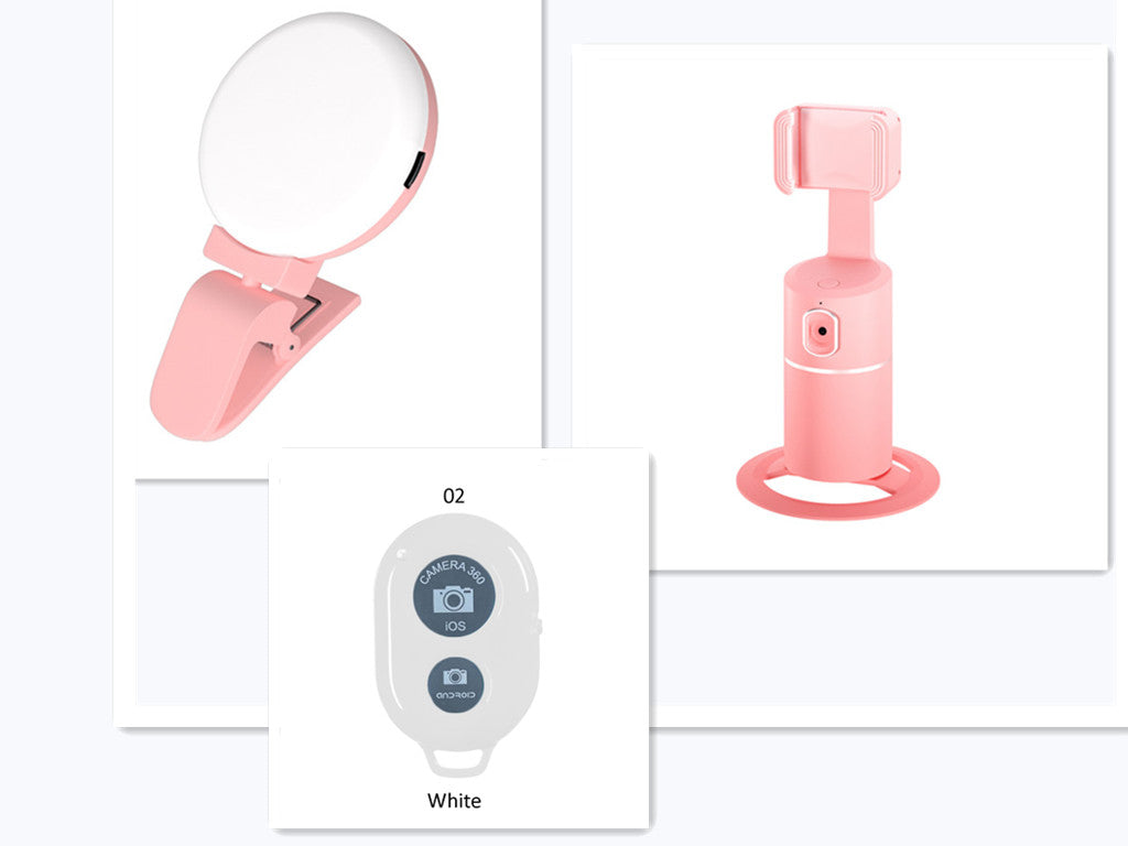 AI Face?Tracking 360° Rotating Phone Stand For Live Streaming
