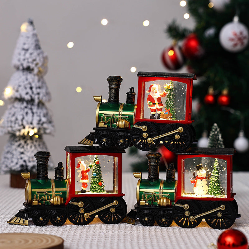 Christmas Themed Train Car Snowglobe with Glitter