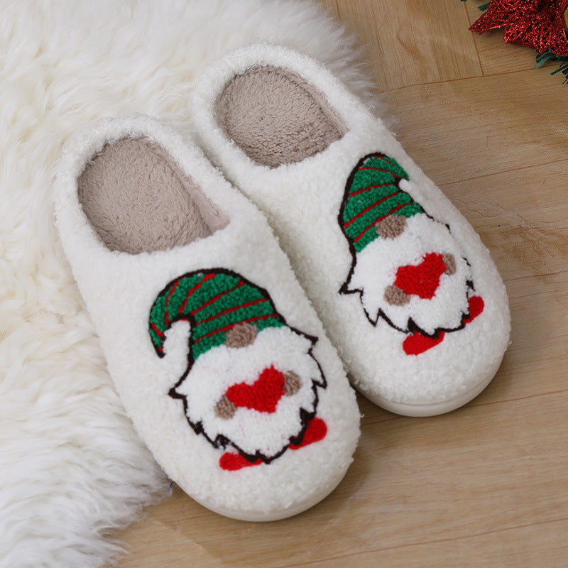 Warm and Soft Closed Toe Christmas Themed Slip On House Slippers