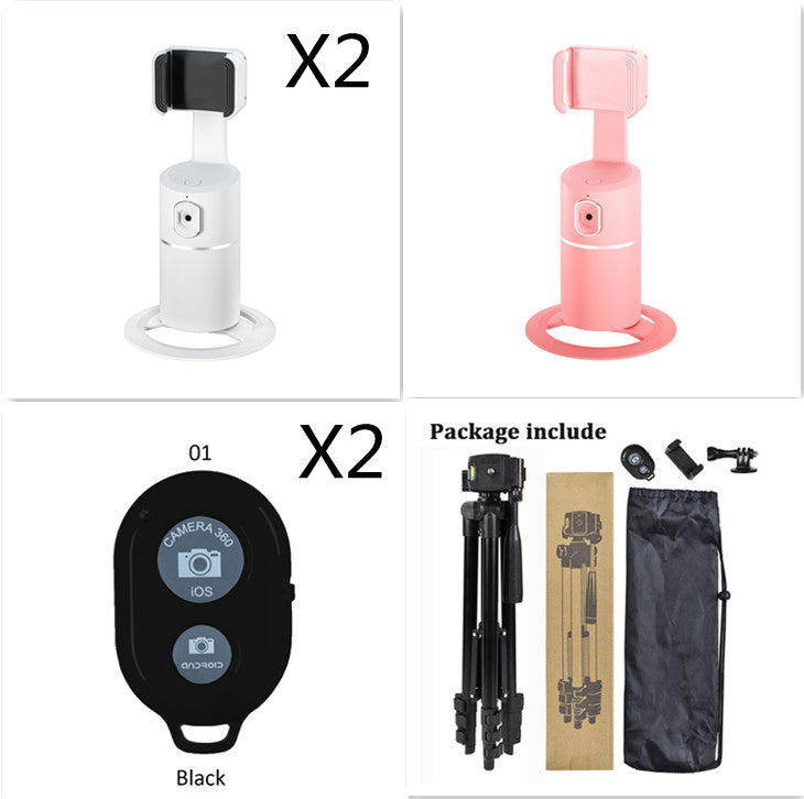 AI Face?Tracking 360° Rotating Phone Stand For Live Streaming
