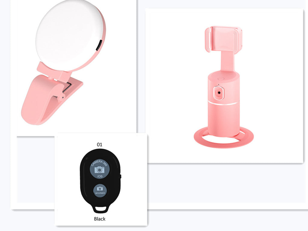AI Face?Tracking 360° Rotating Phone Stand For Live Streaming