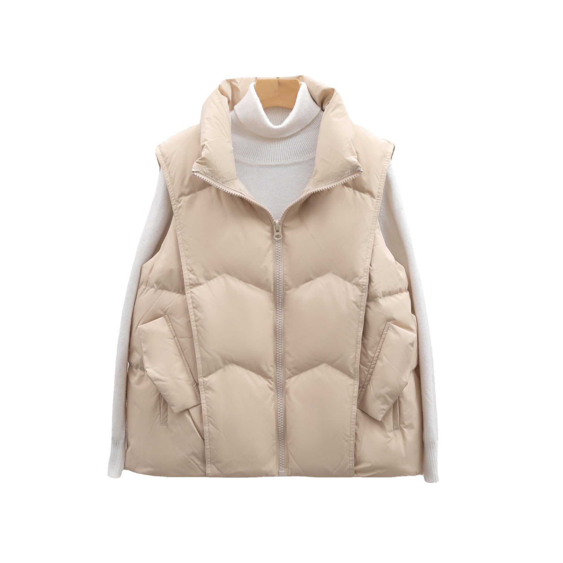 Women's Vest Solid Color Simple Down Jacket Loose Short Style