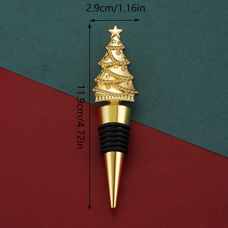 Elegante kerstboom PVC & zinklegering Wine Bottle Stopper in diverse afwerkingen