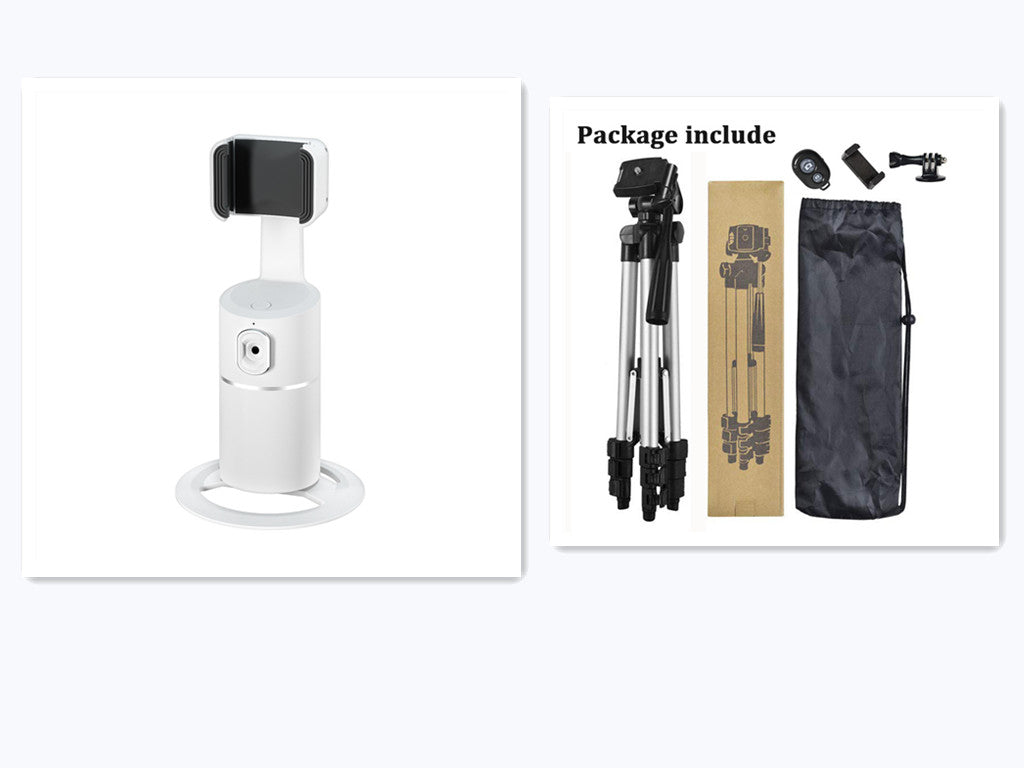 AI Face?Tracking 360° Rotating Phone Stand For Live Streaming