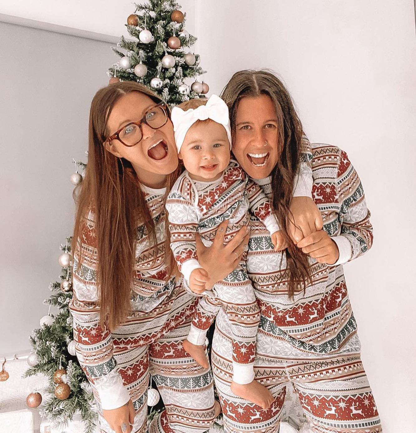 Matching Family Christmas Themed Long Sleeve and Pants Pajama Set