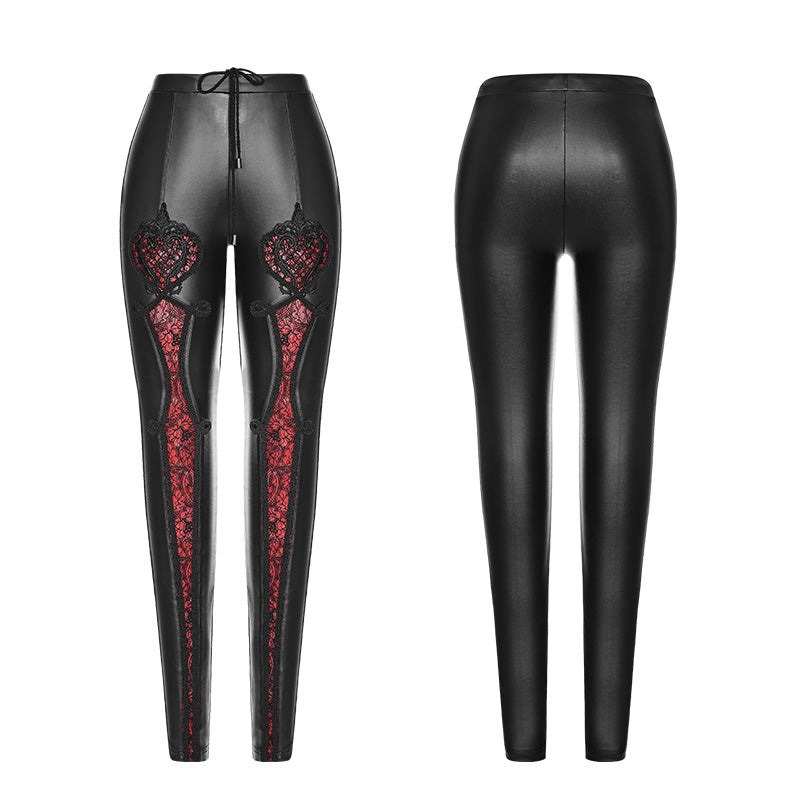 Punk Floral Embroidered Stretch Leggings With Slim Modern Fit