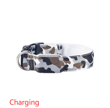 Camouflage Luminous Dog Collar For Night Safety